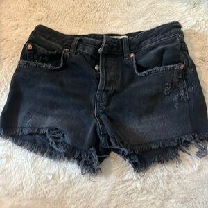 Black free people jean shorts, size 25.